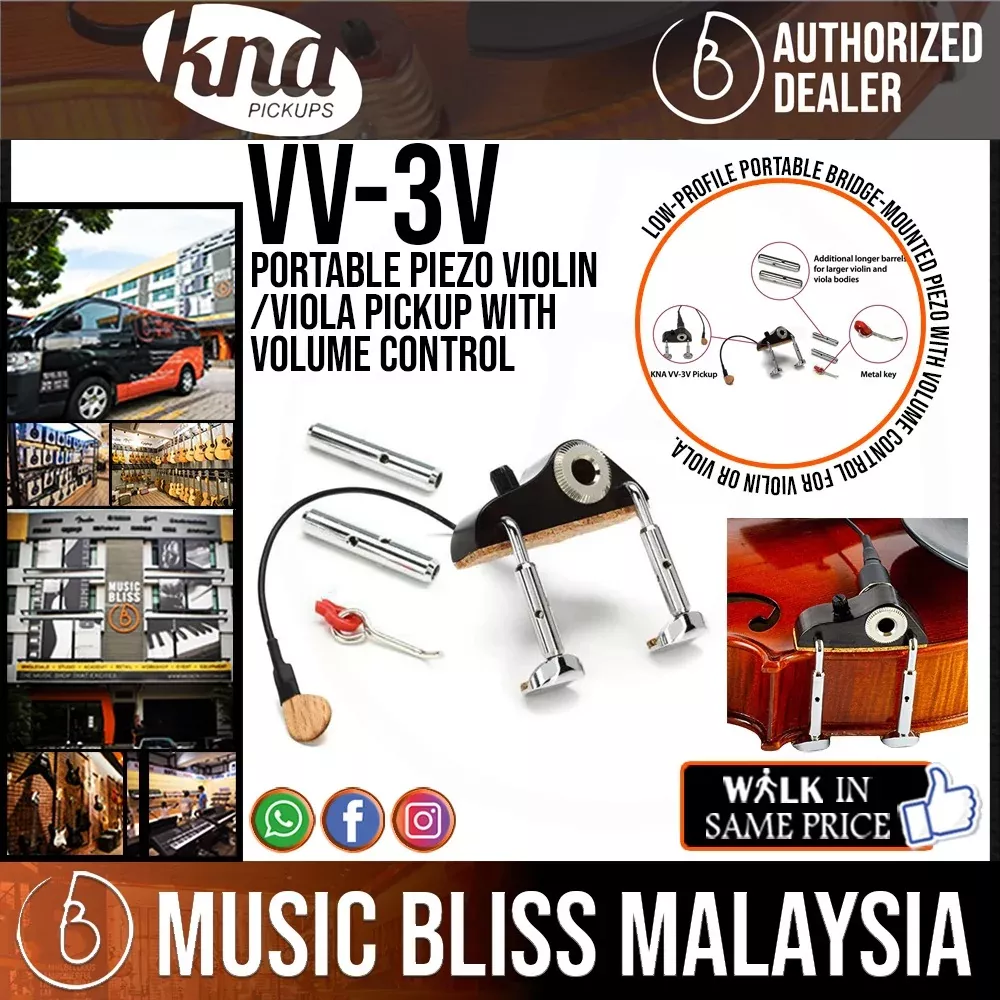 KNA VV-3V Portable Piezo Violin/Viola Pickup With Volume Control