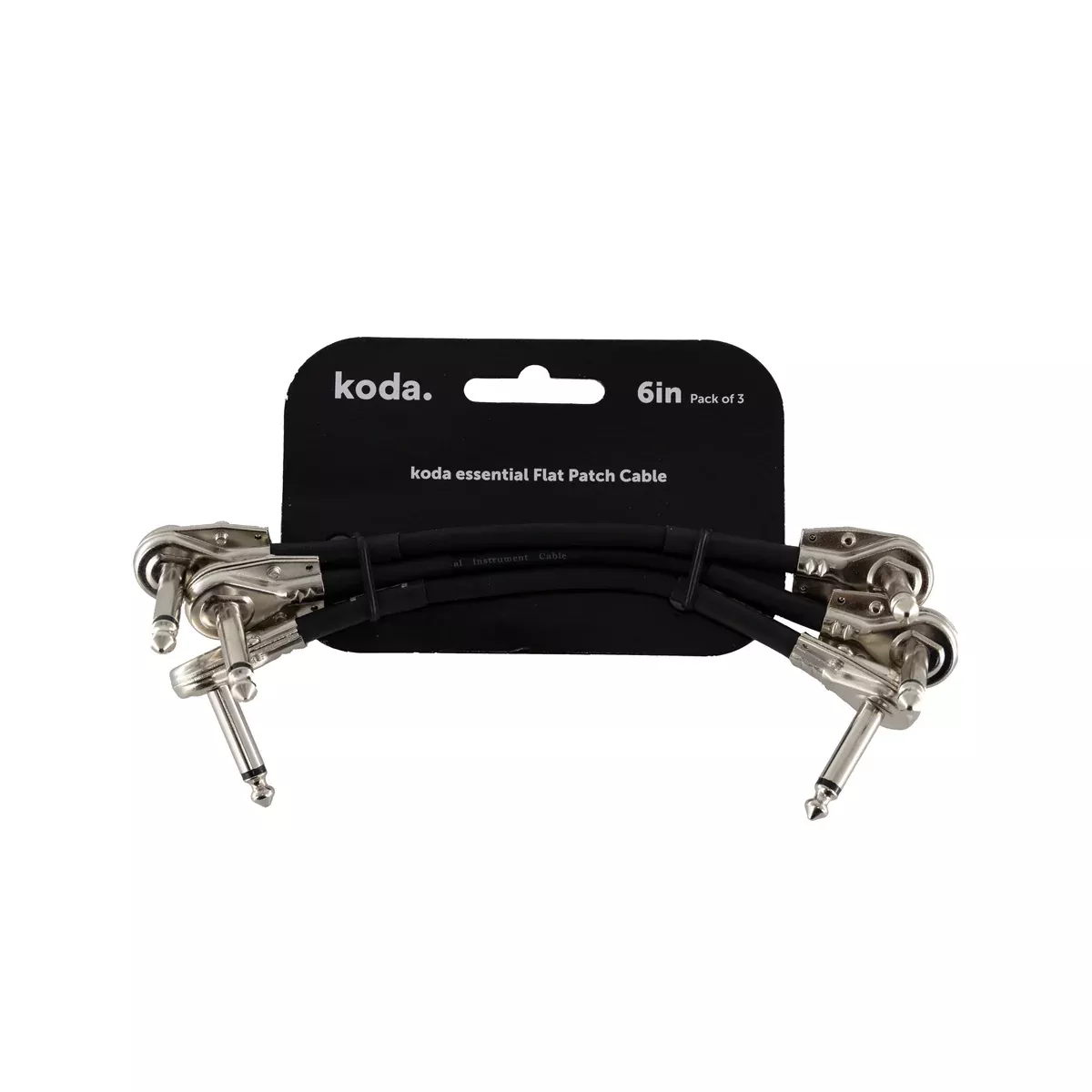koda essential Flat Patch Cable, 6inch, Pack of 3