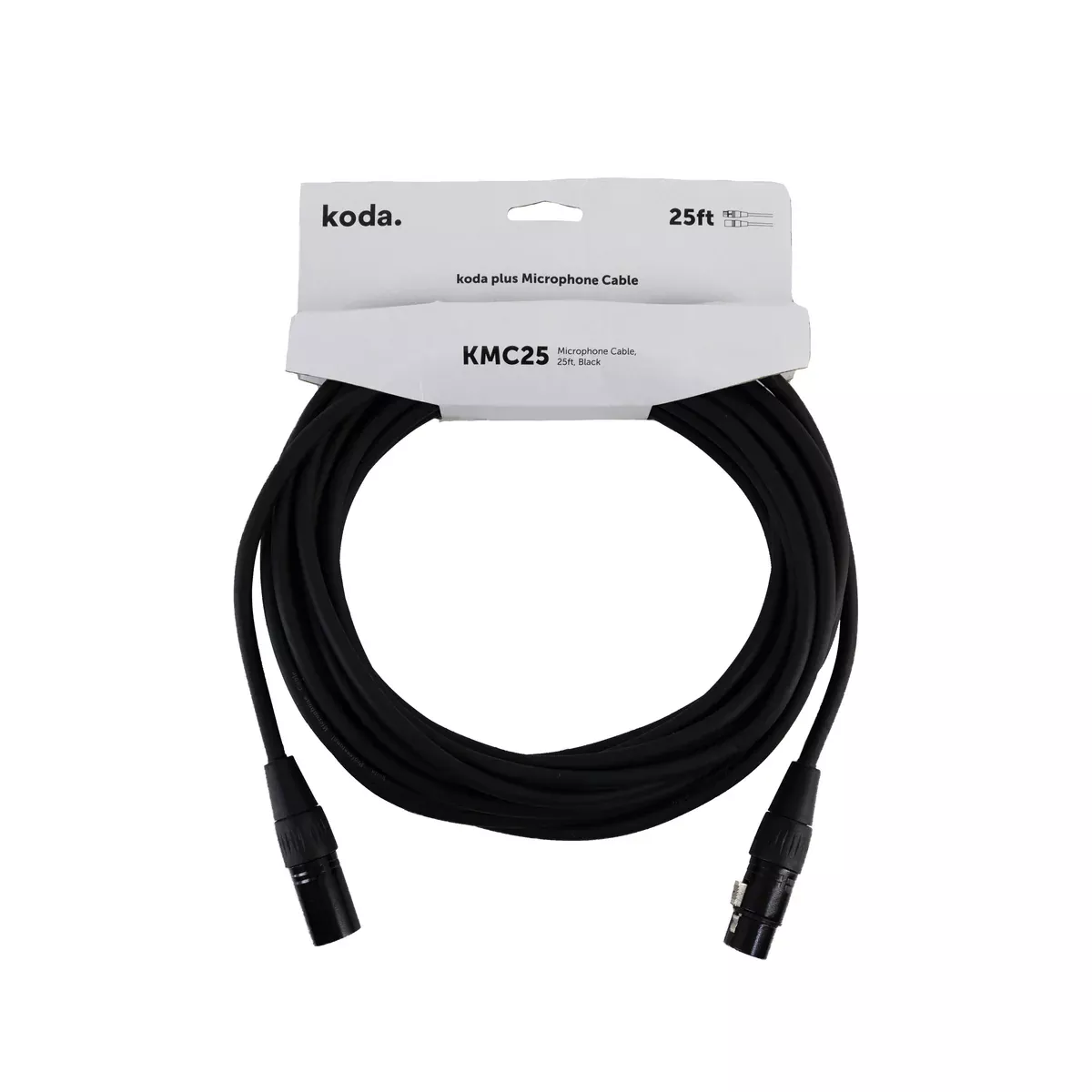 koda plus KMC25 Microphone Cable, 25ft, Black