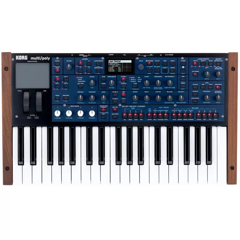 Korg 37-Key Virtual Analog Modeling Synthesizer With Piano Keys & Soft Case MULTIPOLY