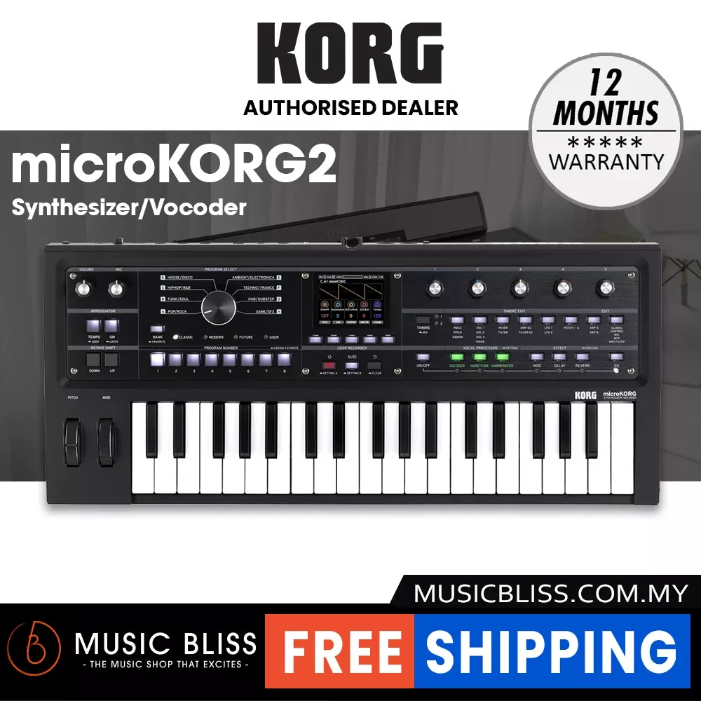 Korg microKORG2 Synthesizer/Vocoder with 0% Instalment - Metallic Black