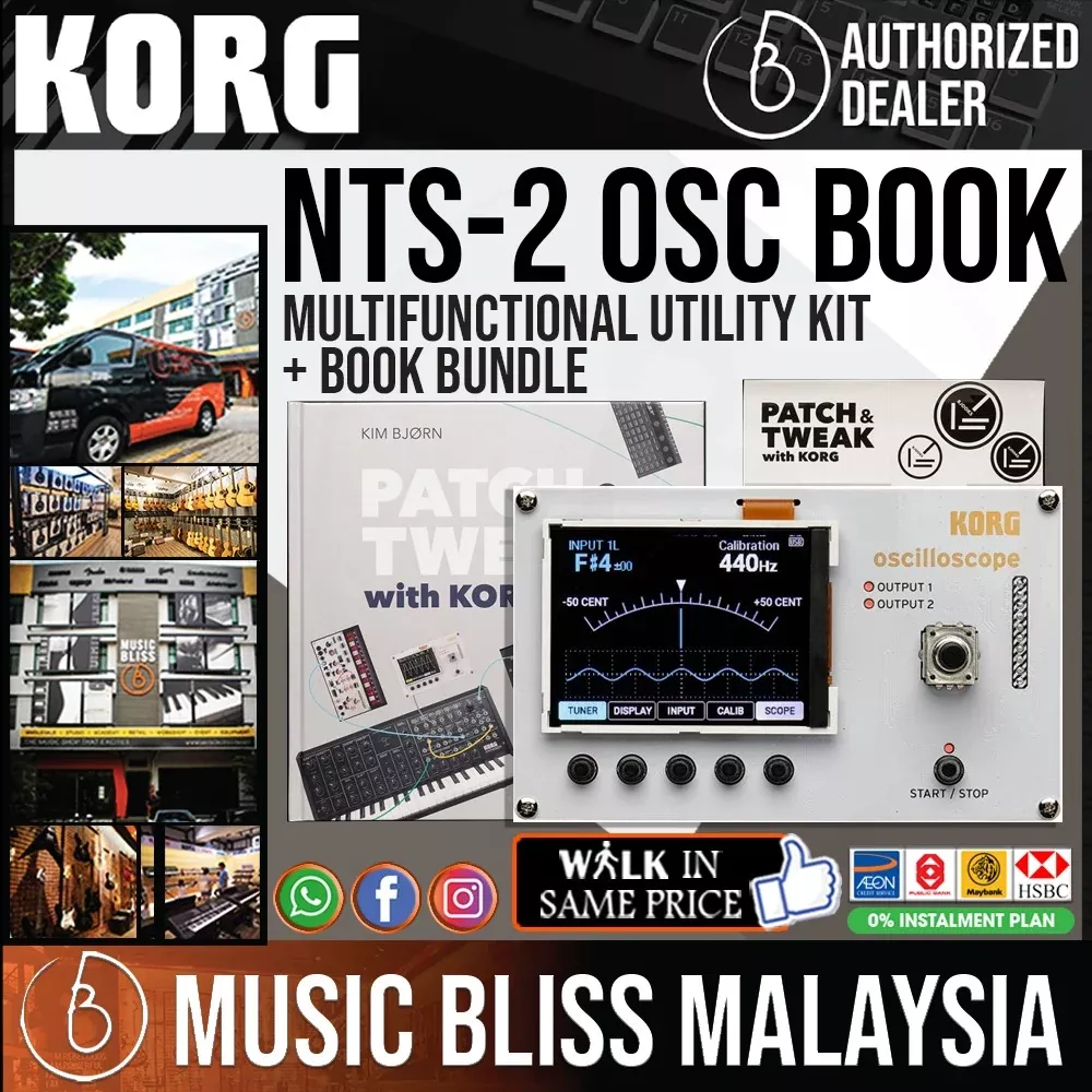 Korg Nu:Tekt NTS-2 Oscilloscope DIY Kit + Patch & Tweak Book Bundle