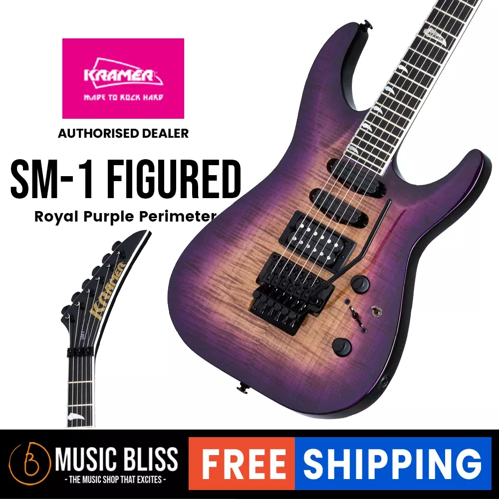 Kramer SM-1 Figured Electric Guitar – Royal Purple Perimeter