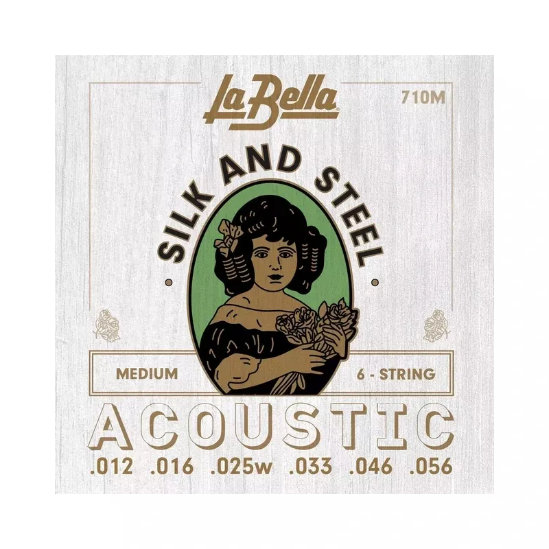 La Bella 710M Silk & Steel Medium Gauge Acoustic Guitar Strings