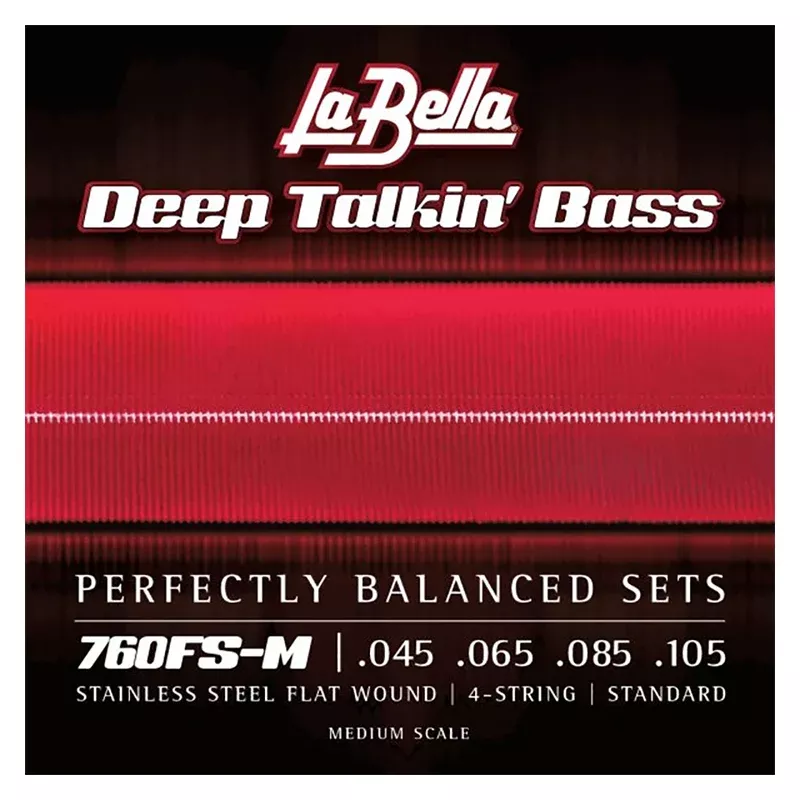 La Bella Deep Talkin’ Flat Wound Bass Guitar Strings – Medium Scale .045-.105