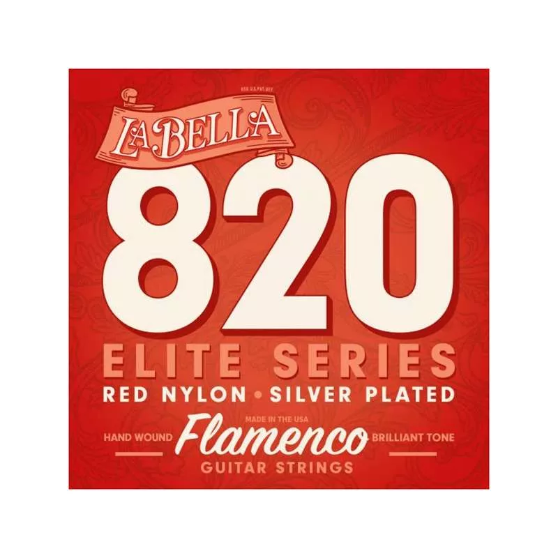 La Bella Elite Red Nylon - Silver Plated Medium Flamenco Strings