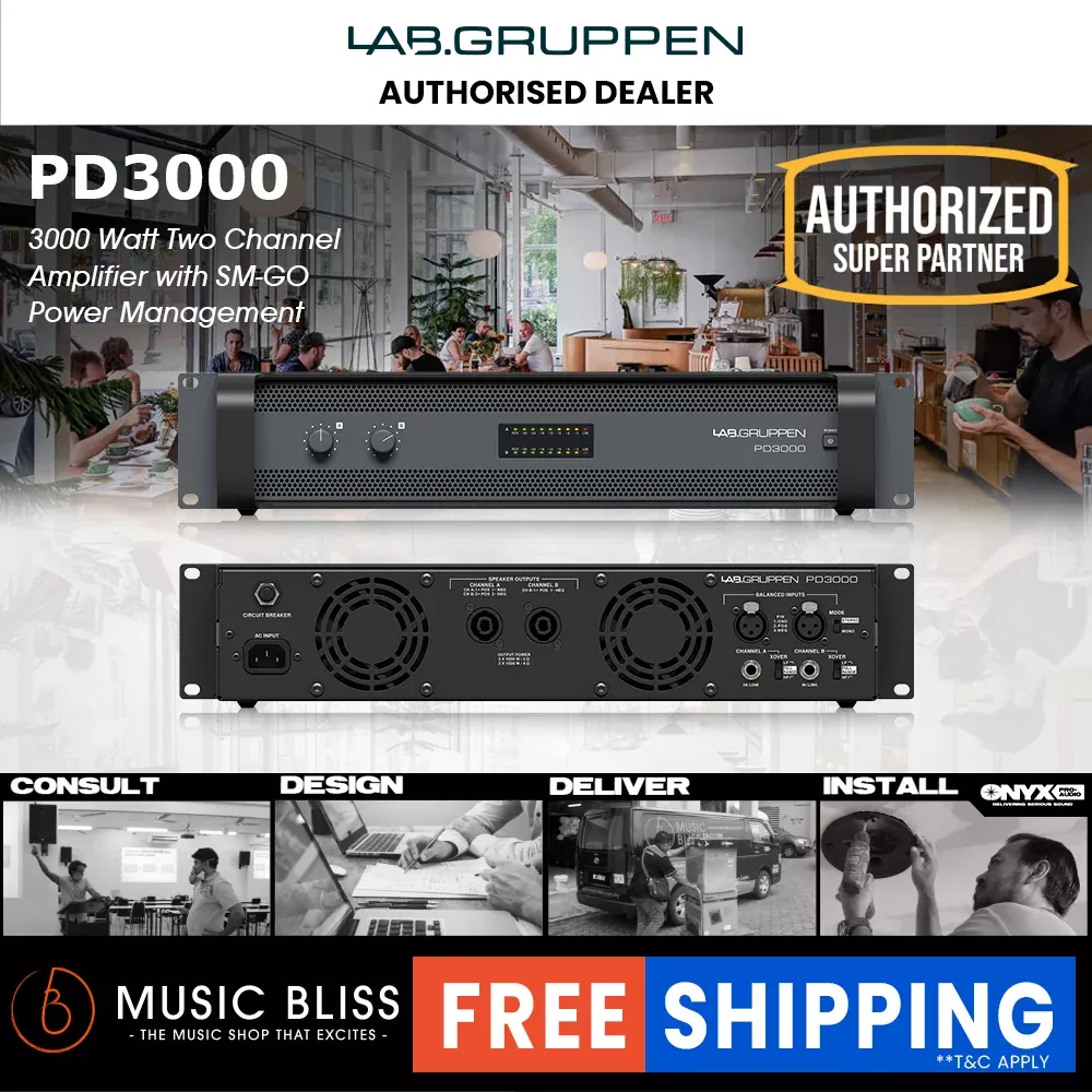 Lab Gruppen PD3000 3000W Two-Channel Amplifier with Precise Power Management