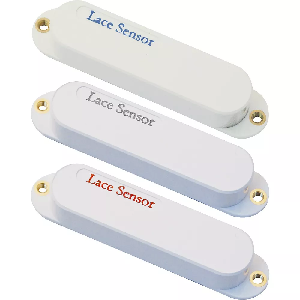 Lace Sensor Blue-Silver-Red S-S-S Pickup Set – White