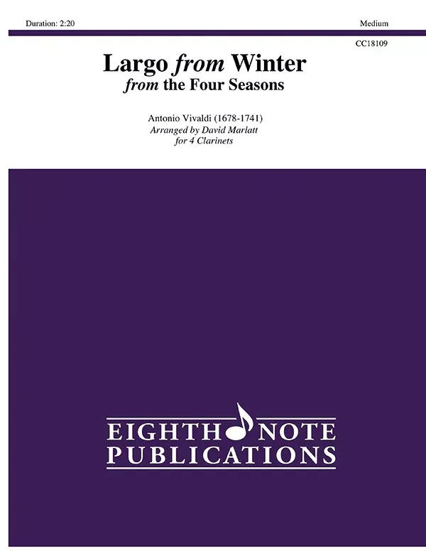 Largo from "Winter": 4 Clarinets Score & Parts