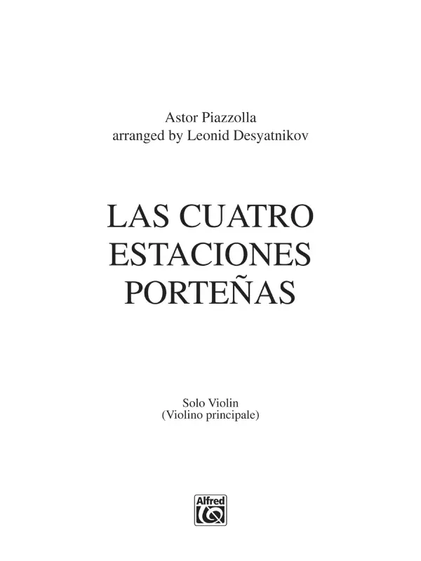 Las Cuatro Estaciones Porteñas: String Orchestra Part