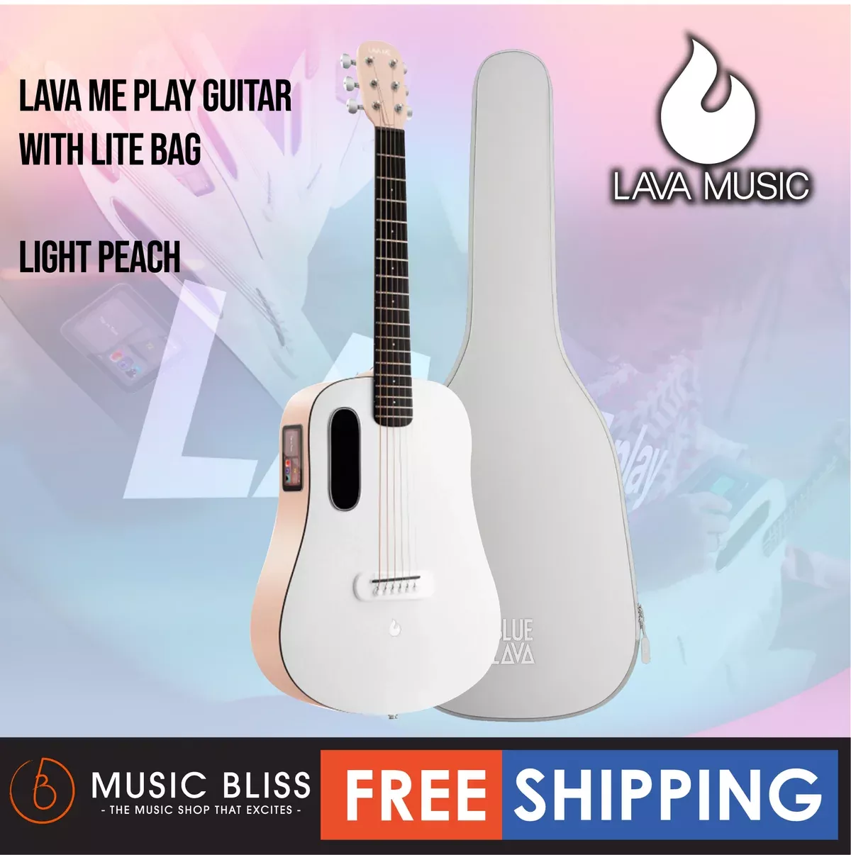 Lava ME Play Guitar with Lite Bag – Light Peach