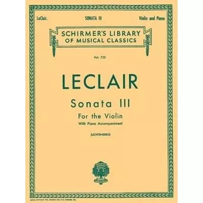 Leclair – Sonata No. 3 in D Major for Violin/Piano