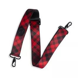 Levy's Case Straps MCP-002 Case Strap With Printed Black and Red Plaid Pattern