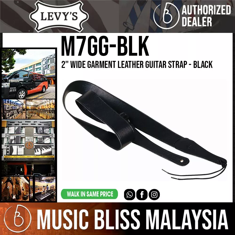 Levy’s M7GG 2″ Garment Leather Guitar Strap – Black