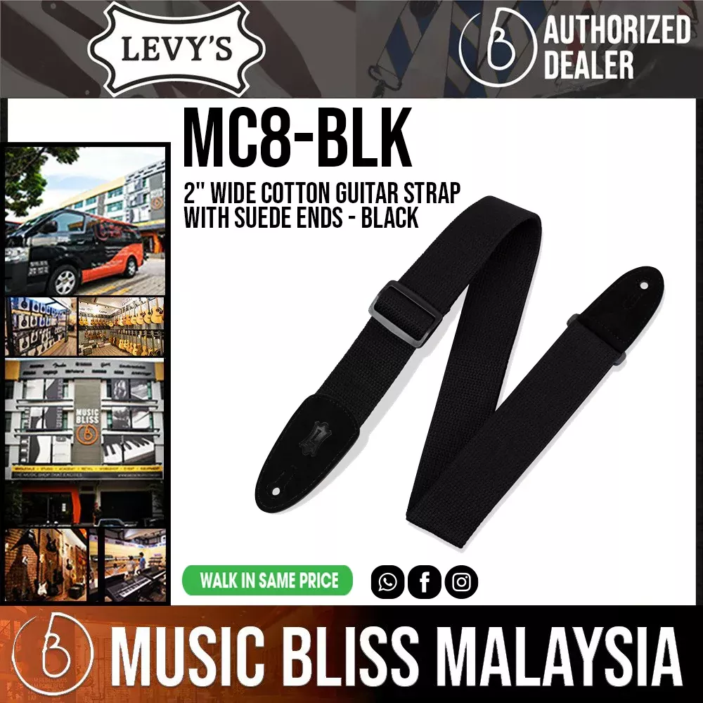 Levy's MC8 Cotton Guitar Strap - Black