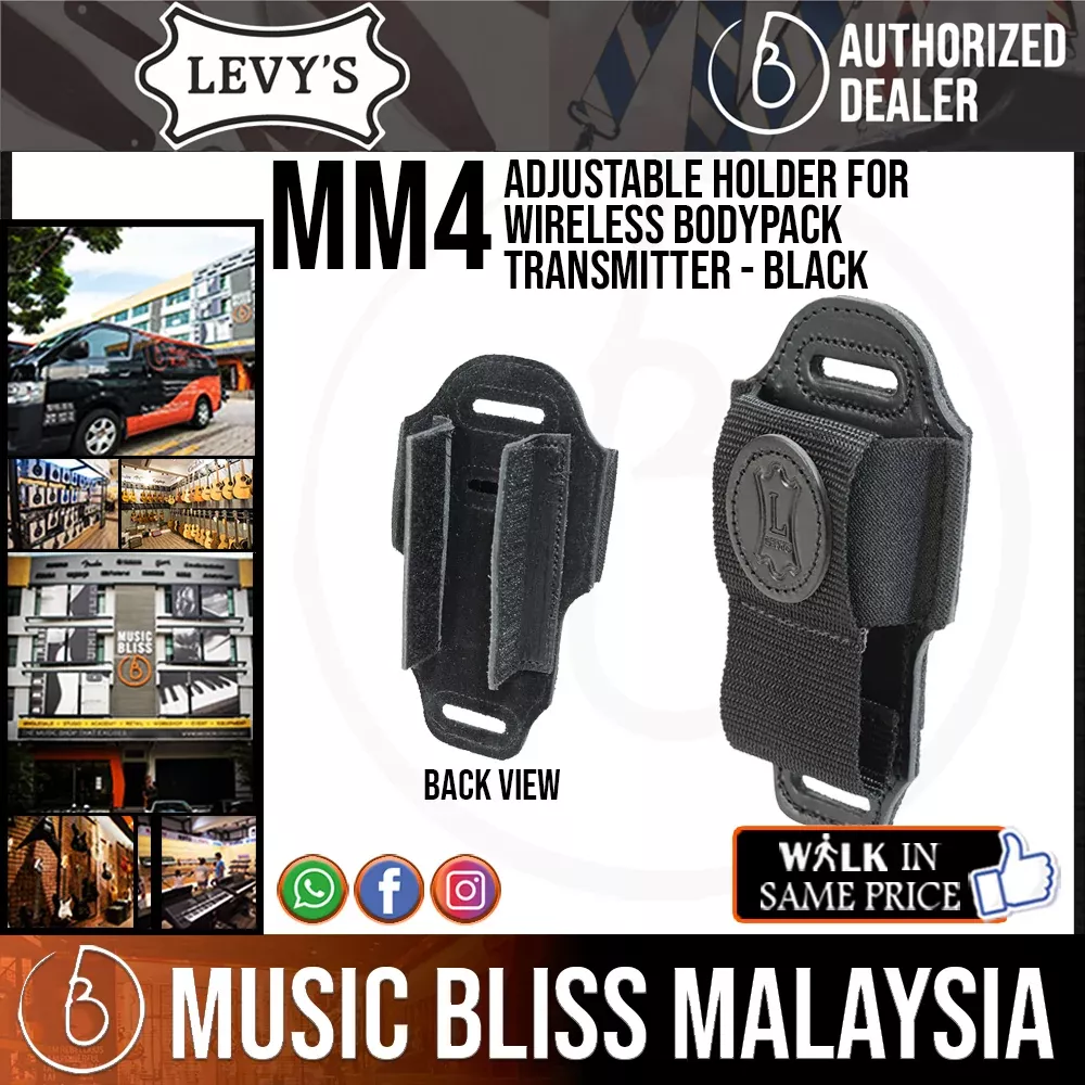 Levy’s MM4 Adjustable Holder for Wireless Bodypack Transmitter – Black