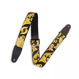 Levy's MNSP2-001 Black & Gold Guitar Strap