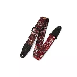 Levy's MPD2-027 Burgundy White Butterfly Guitar Strap