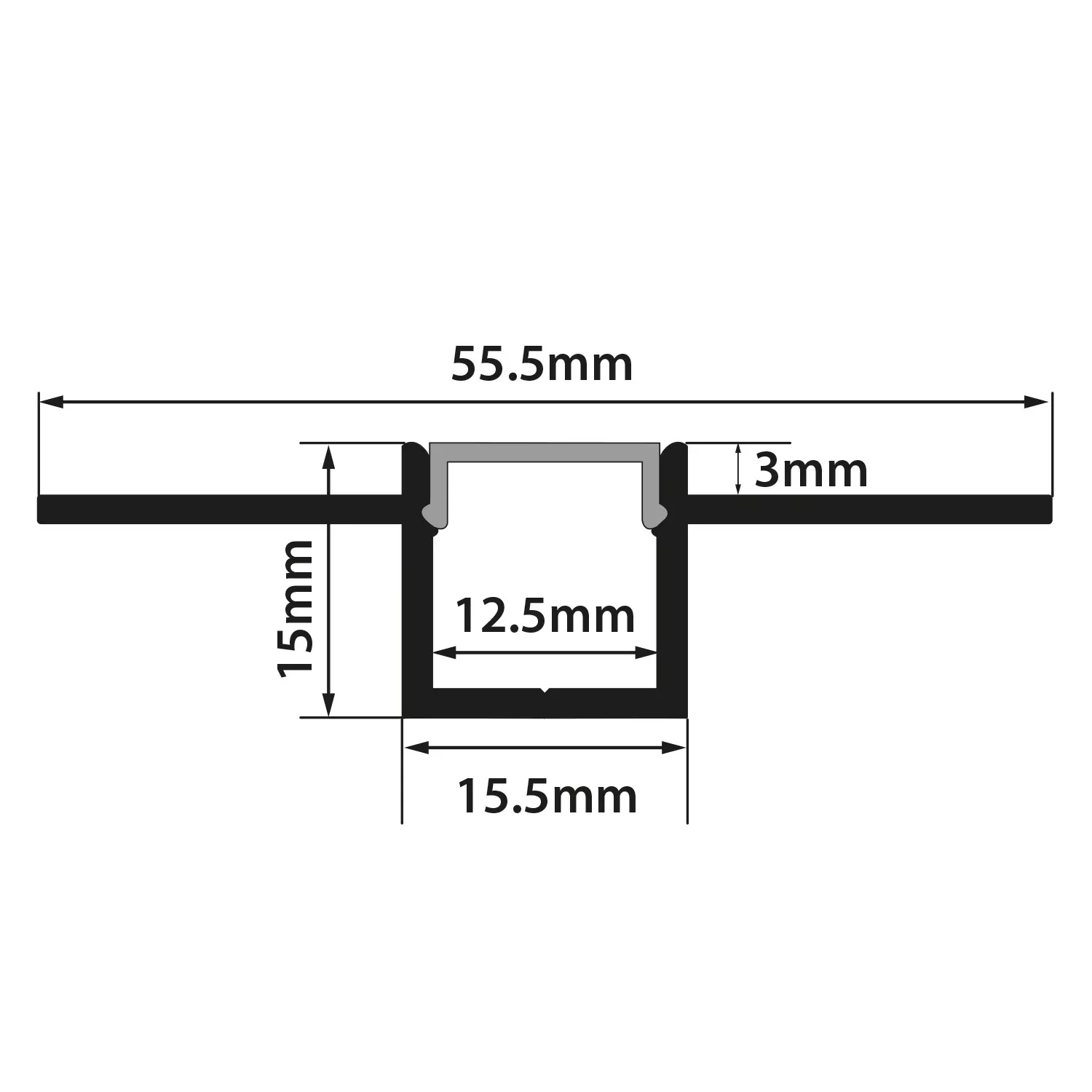 LYYT Aluminium LED Tape Profile Flush Mounted Plaster-in