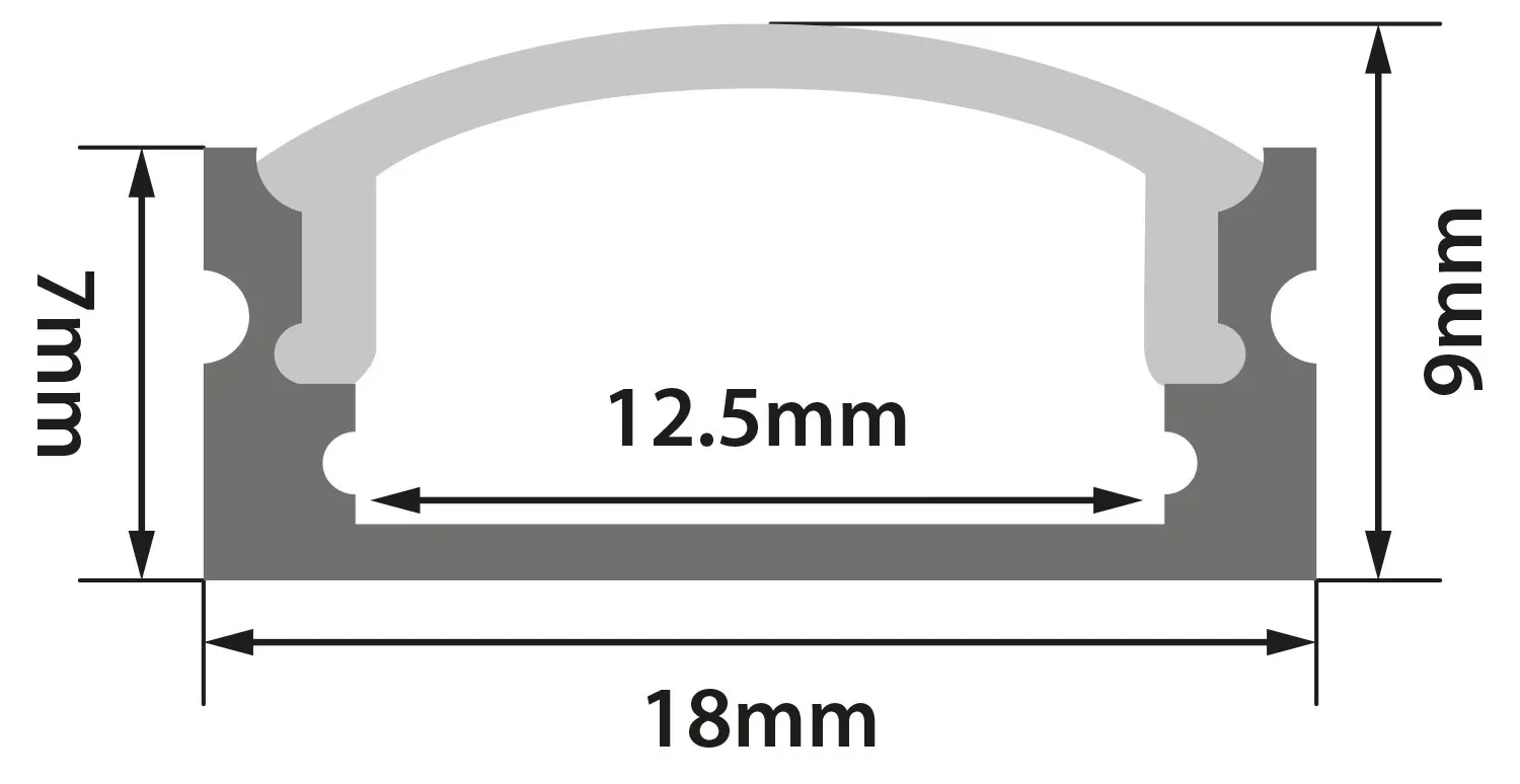 LYYT Aluminium LED Tape Profile – Short Crown