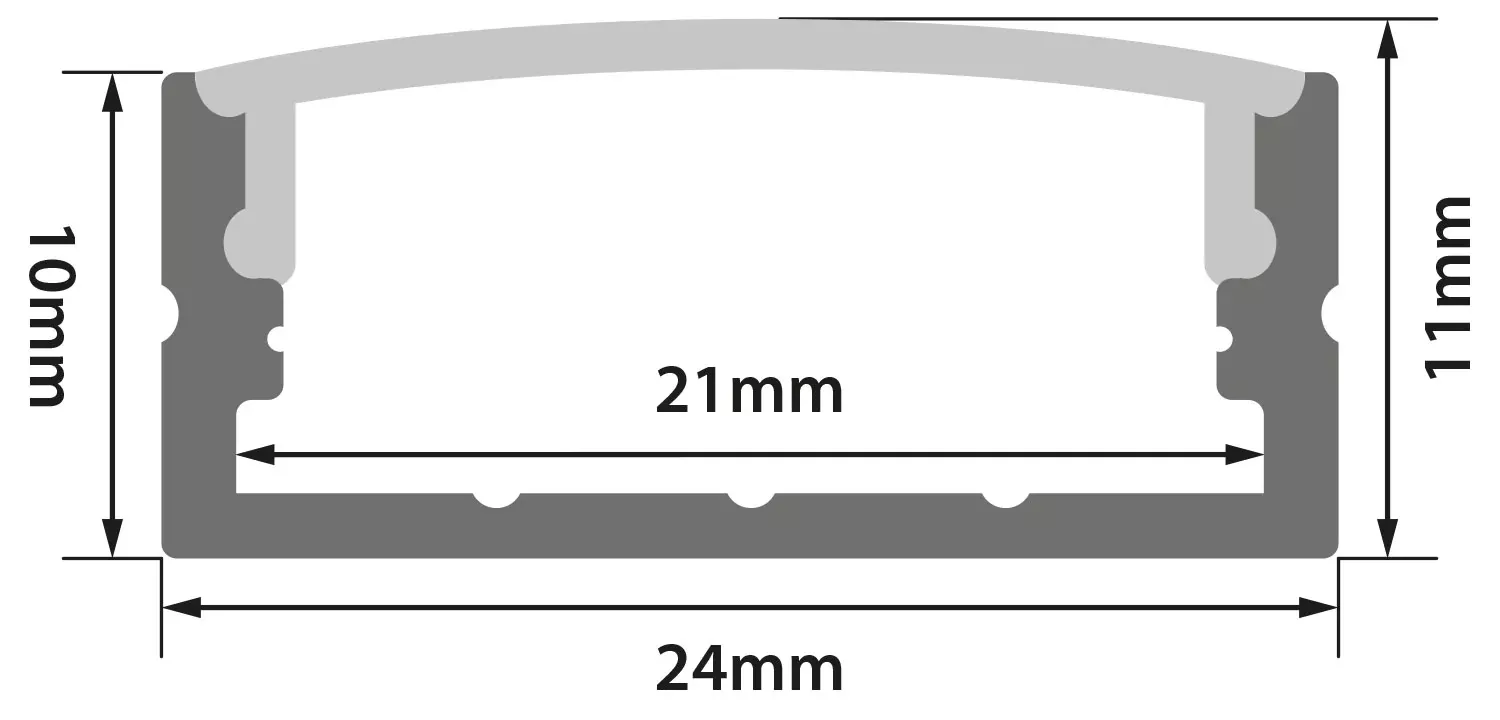 LYYT Aluminium LED Tape Profile – Wide Crown
