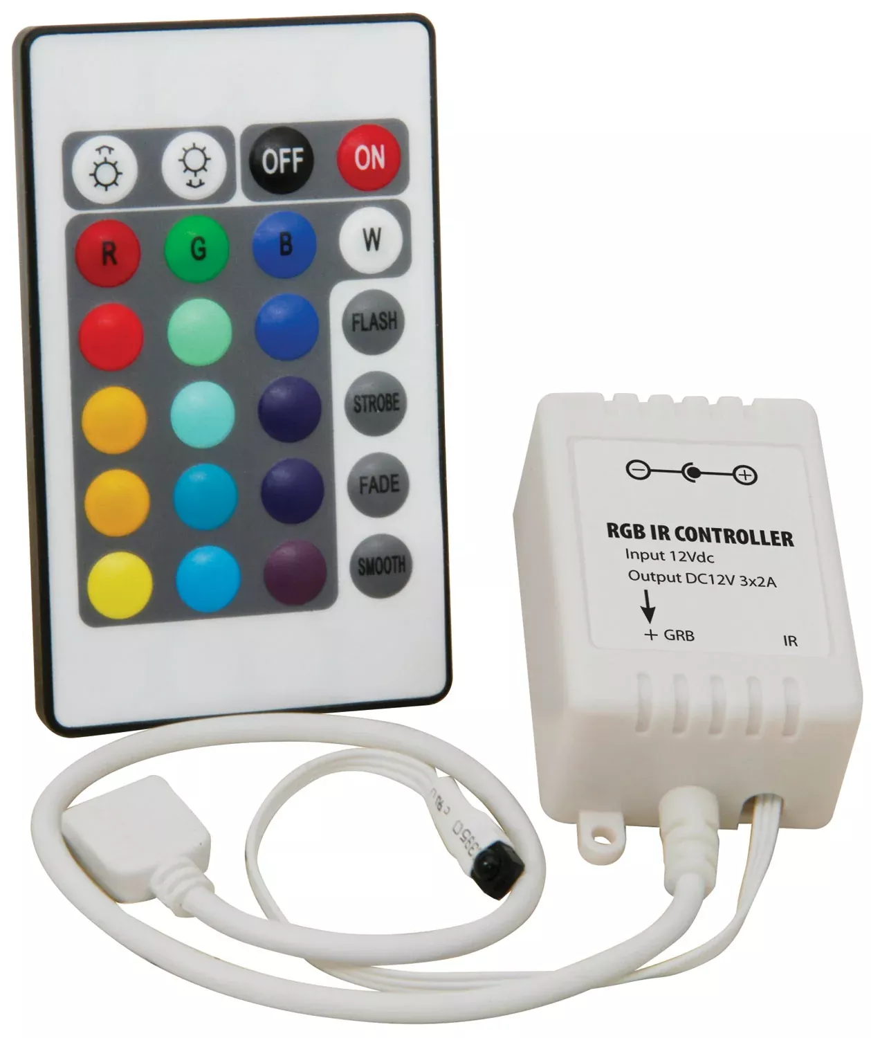 LYYT RGB LED Tape Controller with 24 Key IR Remote – LTC22IR
