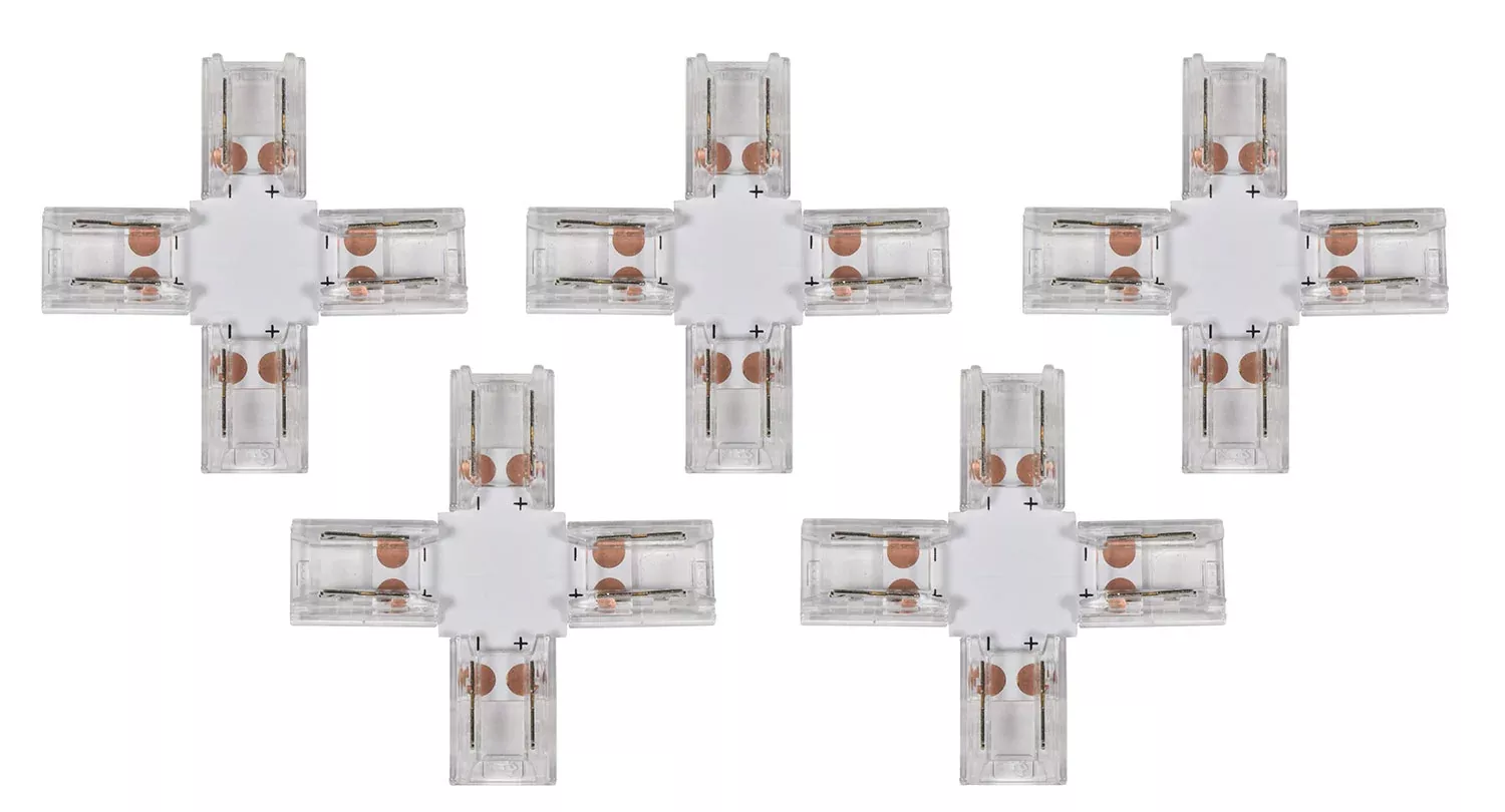 LYYT Solderless Single Colour COB LED Strip 10mm Connectors - 5 Pack