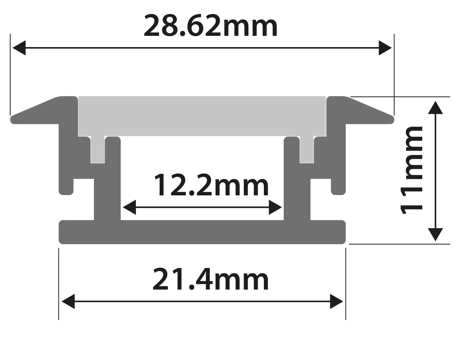 LYYT Waterproof LED Tape Profile – Recessed – AL2-WR2811