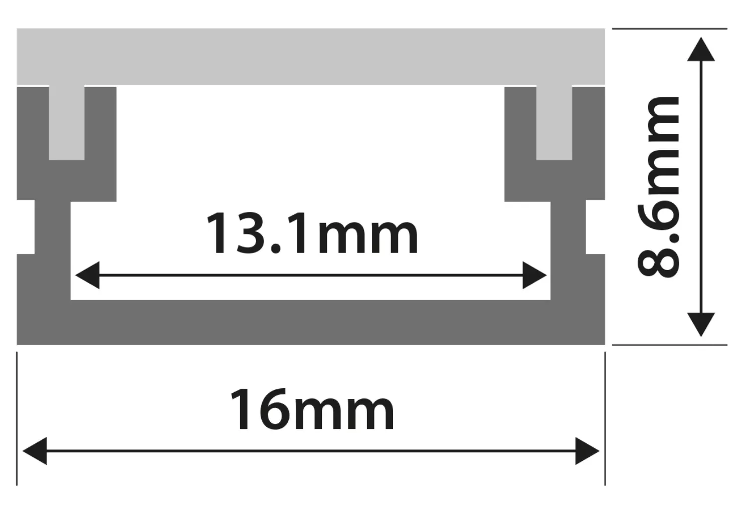 LYYT Waterproof LED Tape Profile – Short – AL2-WS1610