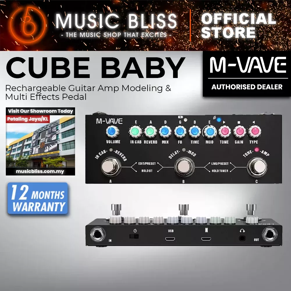 M-Vave Cube Baby Rechargeable Guitar Amp Modeling & Multi Effects Pedal