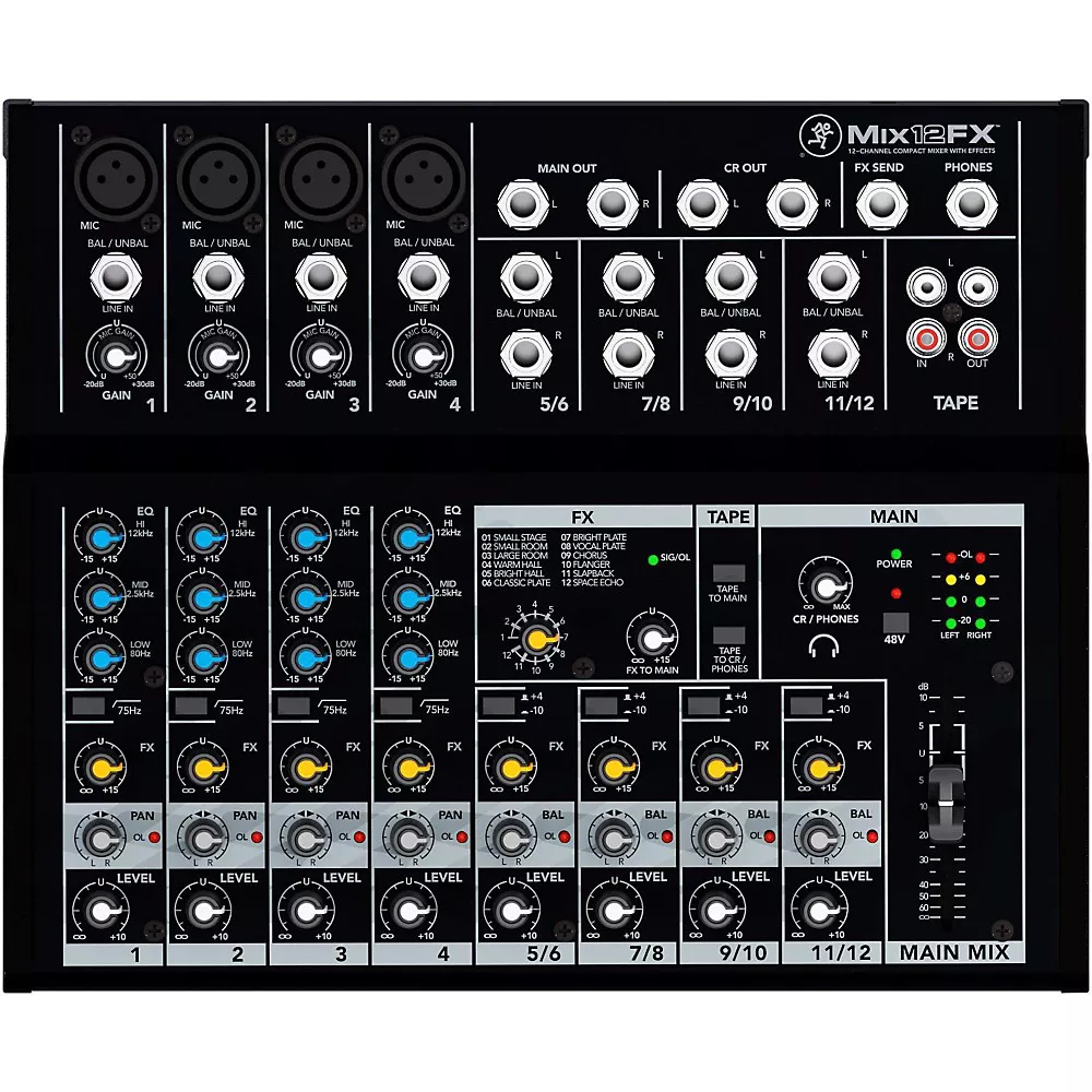 Mackie Mix12FX – 12-Channel Compact Mixer with Effects