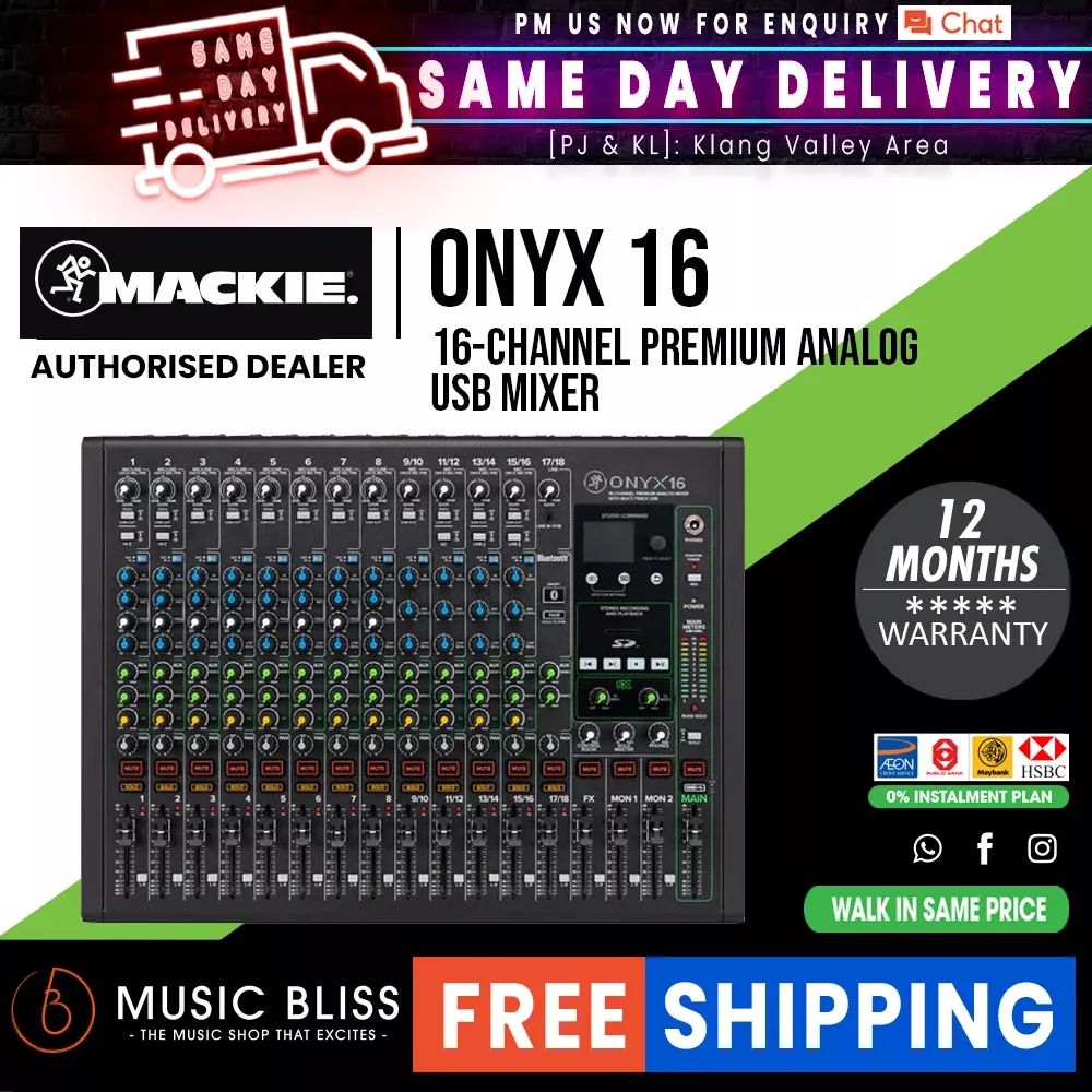 Mackie Onyx16 16-channel Analog Mixer with Multitrack USB