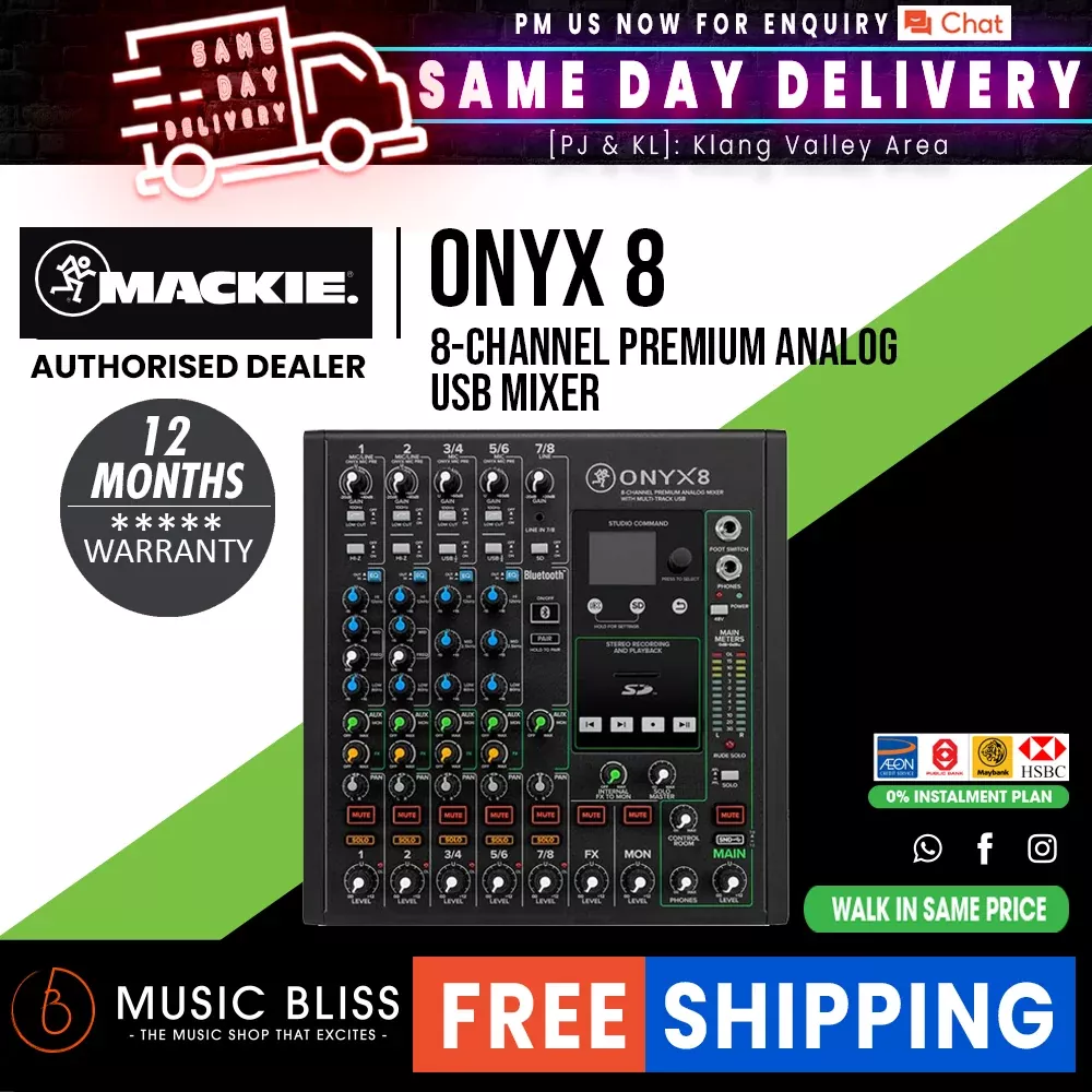 Mackie Onyx8 8-channel Analog Mixer with Multi-Track USB