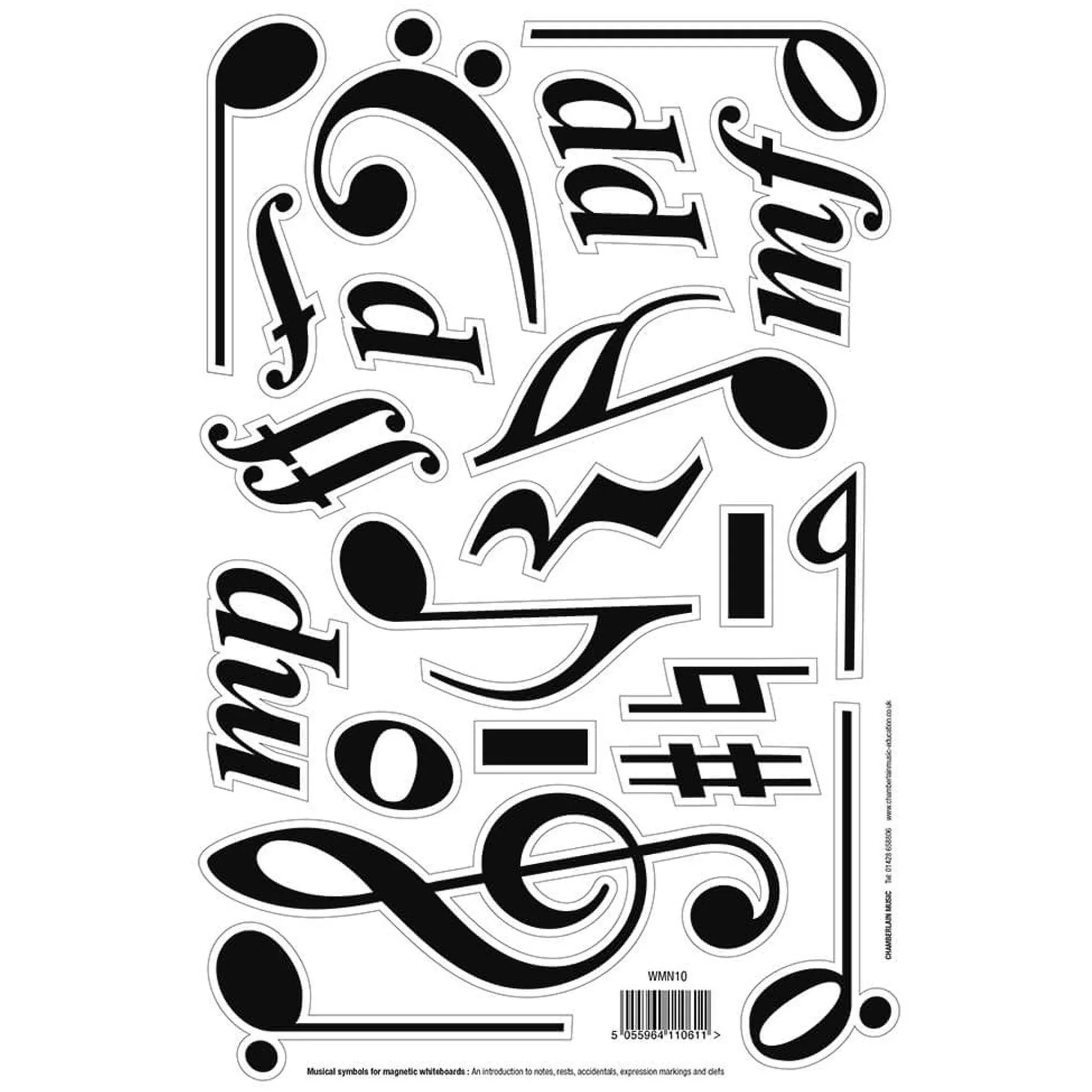 Magnetic symbols 1 - notes, rests, clefs and dynamics (WMN10)
