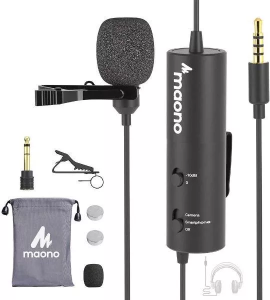 MAONO AU-102 Lavalier Microphone with -10db Attenuation