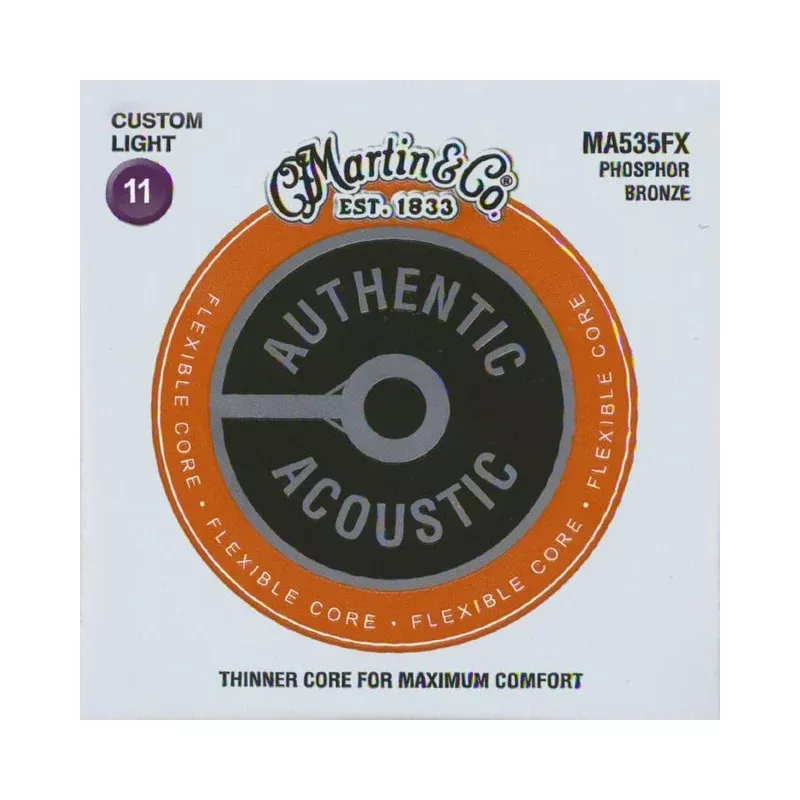 Martin MA535FX Authentic Acoustic Flexible Core Custom Light 6-String Guitar Set
