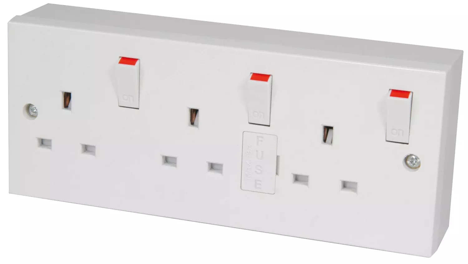 Mercury 3 Gang Switched Fused Mains Socket