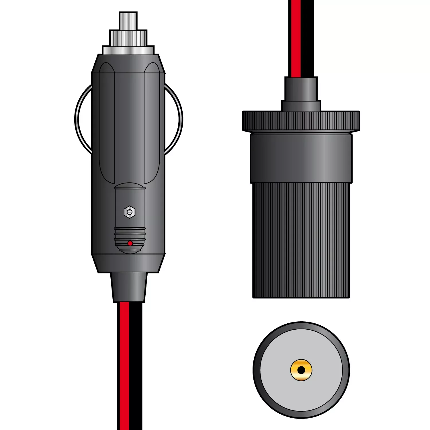 Mercury Cigar Lighter Extension Lead