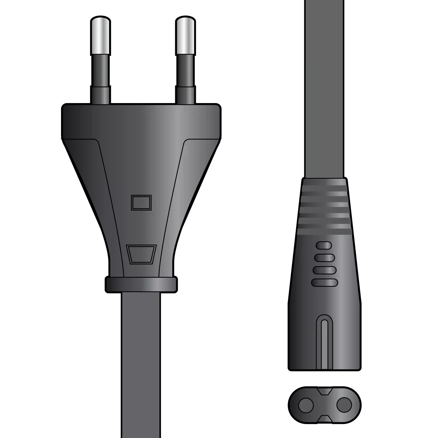 Mercury Mains Power Leads EU 2 Pin Plug - Figure 8