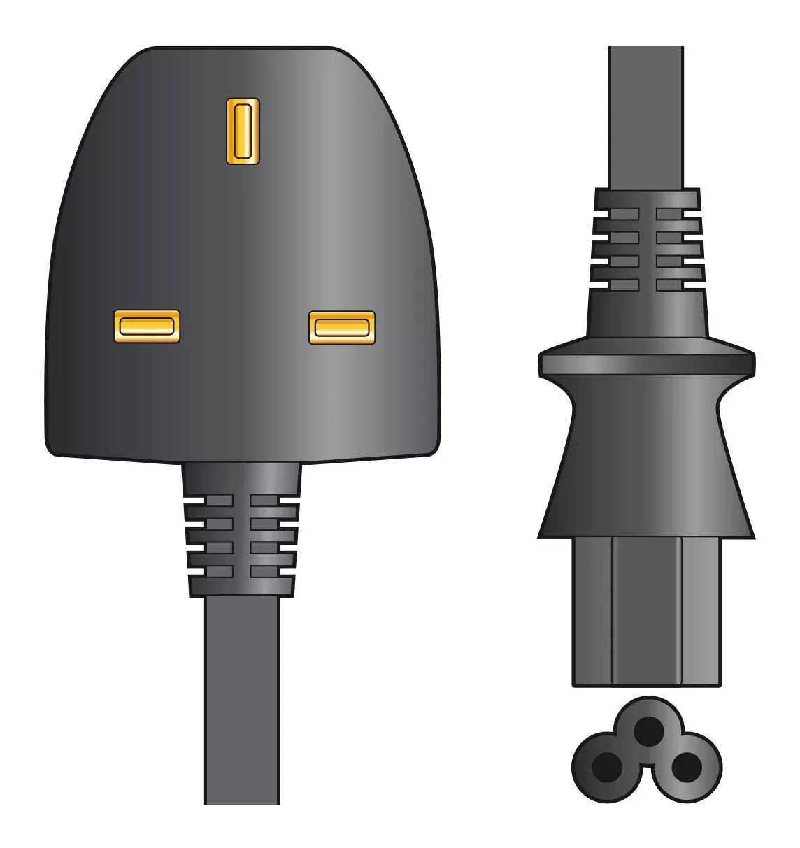 Mercury Mains Power Leads UK Plug - Clover Leaf 3A