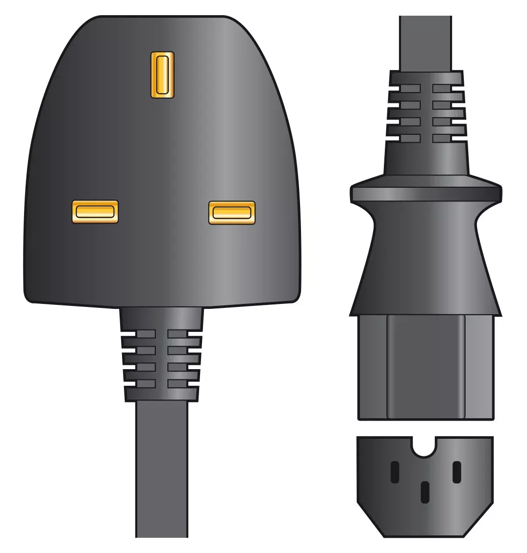 Mercury Mains Power Leads UK Plug - Hot IEC Plug 10A