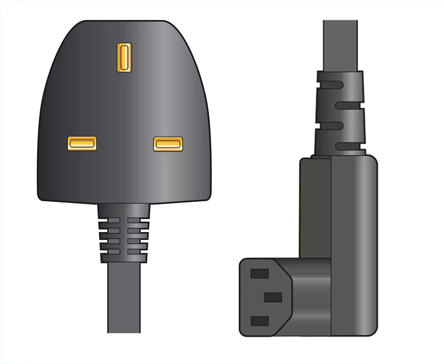 Mercury Mains Power Leads UK – Right Angle IEC 10A