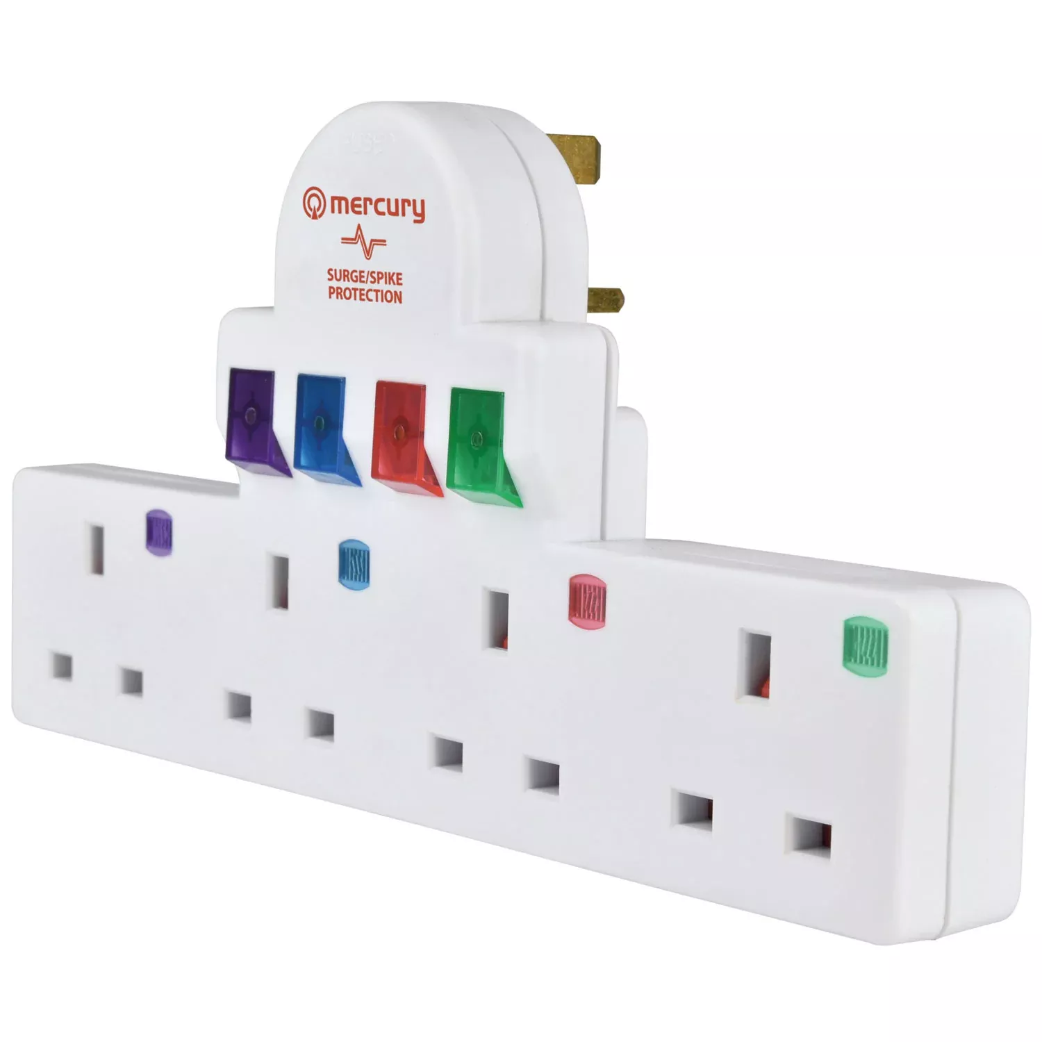 Mercury Plug-in 4 Way Mains Adaptor