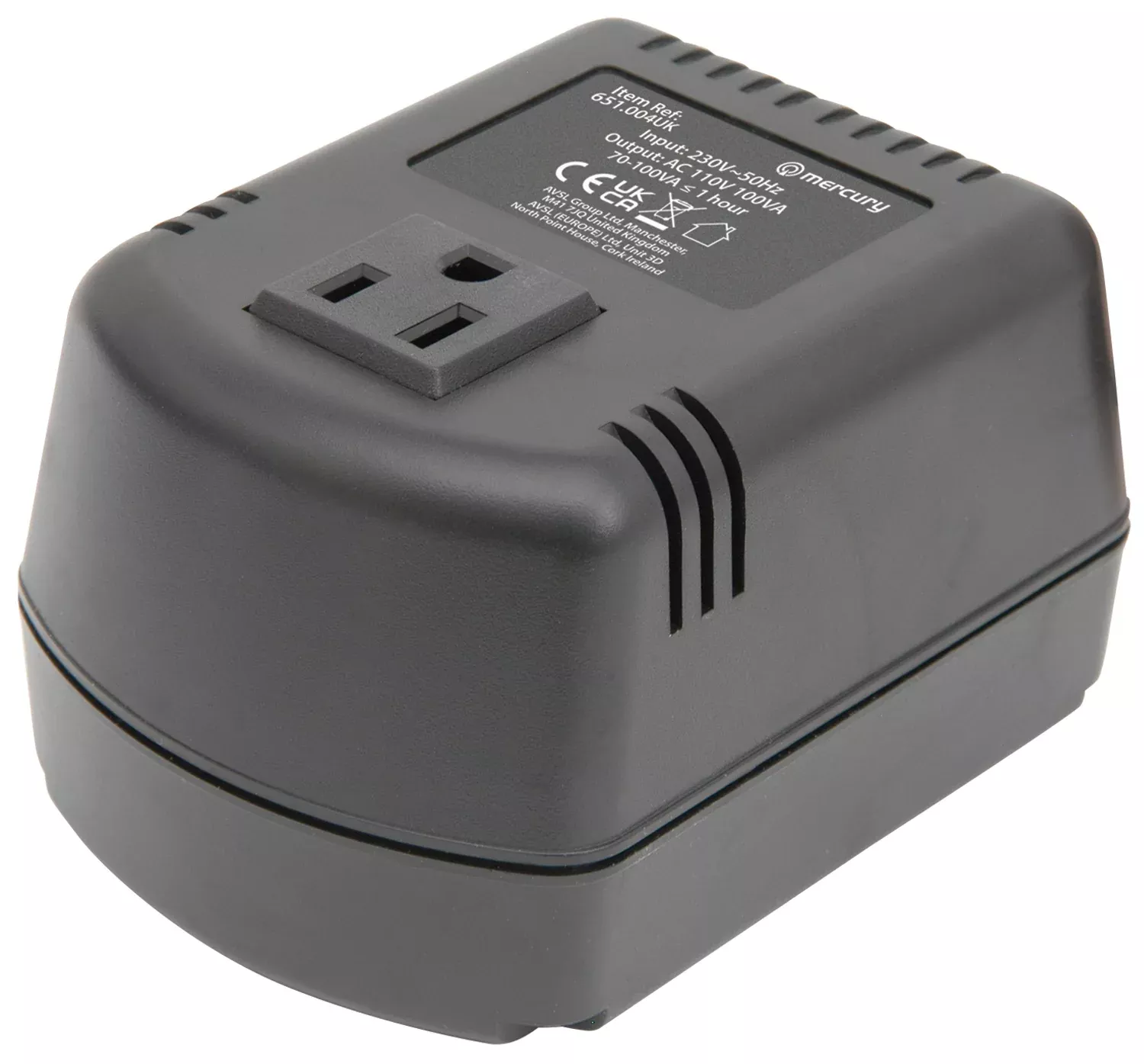 Mercury Step-down Voltage Converter 230V - 110V (100W) – UK2US100VA