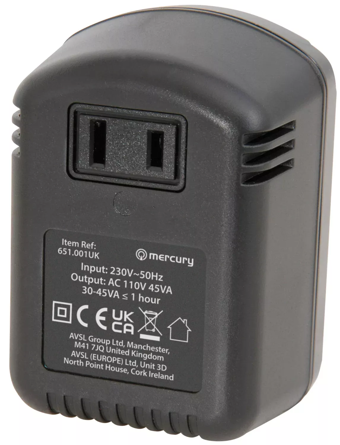 Mercury Step-down Voltage Converter 230V - 110V (45W) – UK2US45VA