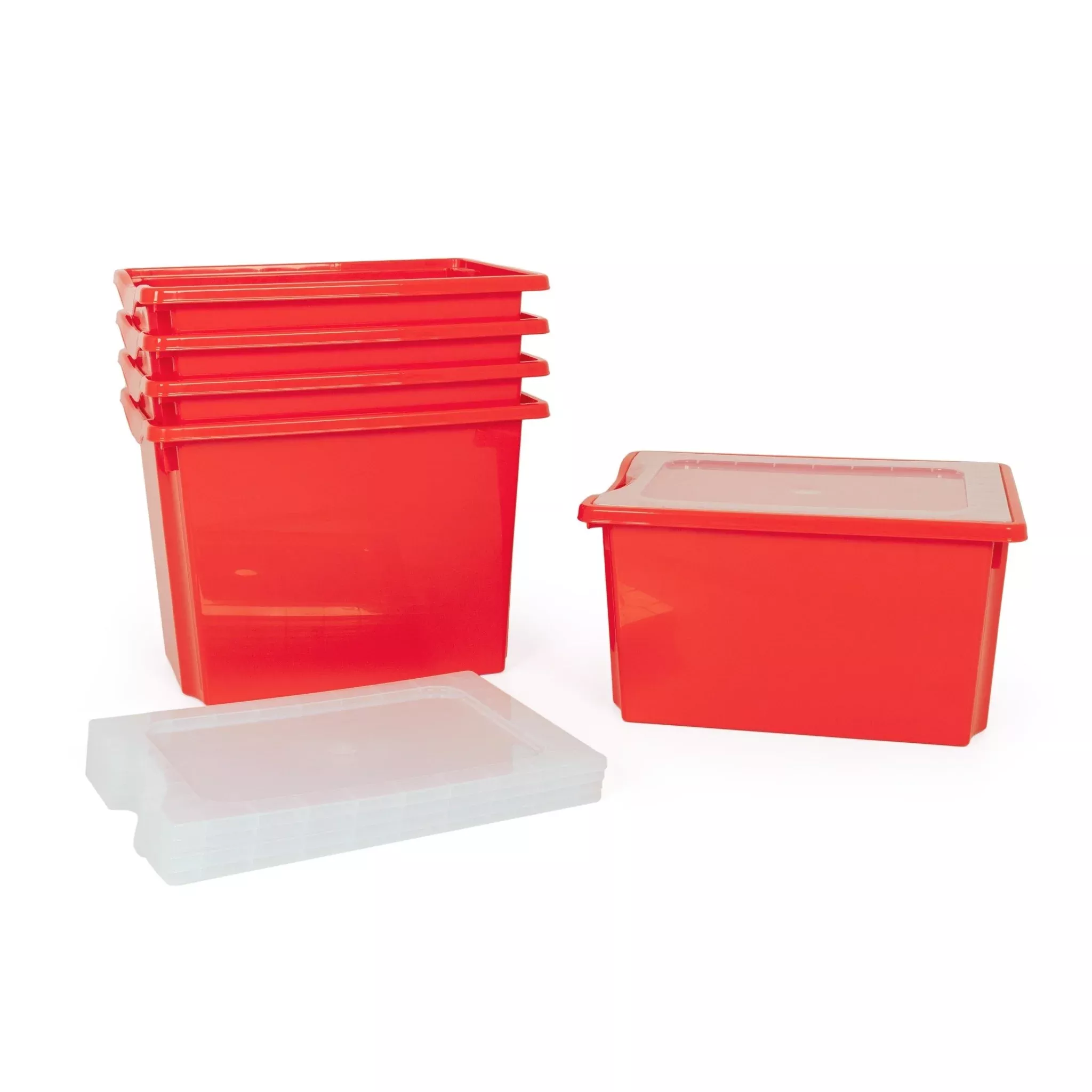 Monarch 5x 40L extra strong storage box and lid set – Red (PP3512)