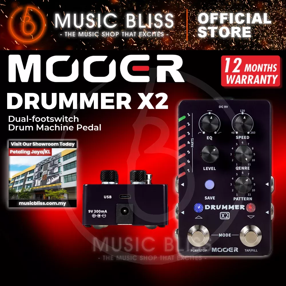 Mooer Drummer X2 Stereo Drum Machine Pedal
