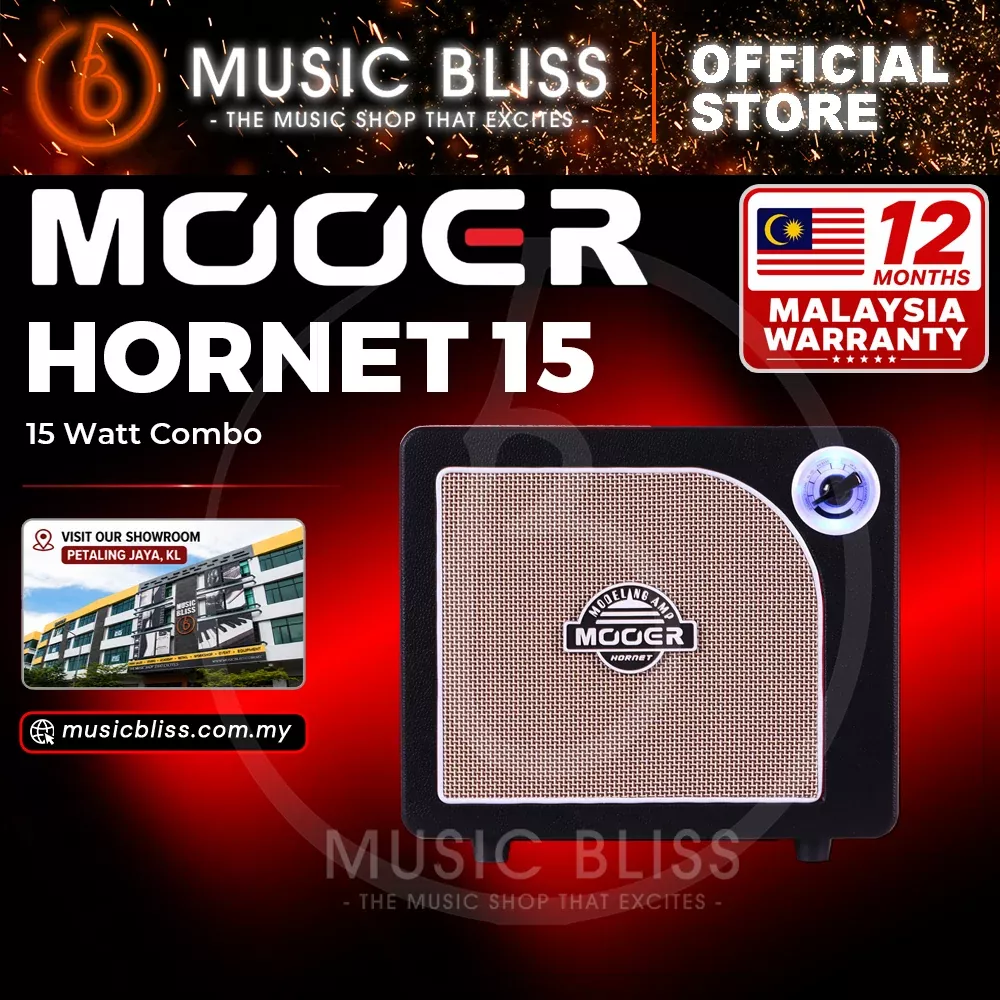 Mooer Hornet 15-Watt Modeling Guitar Amplifier – Black