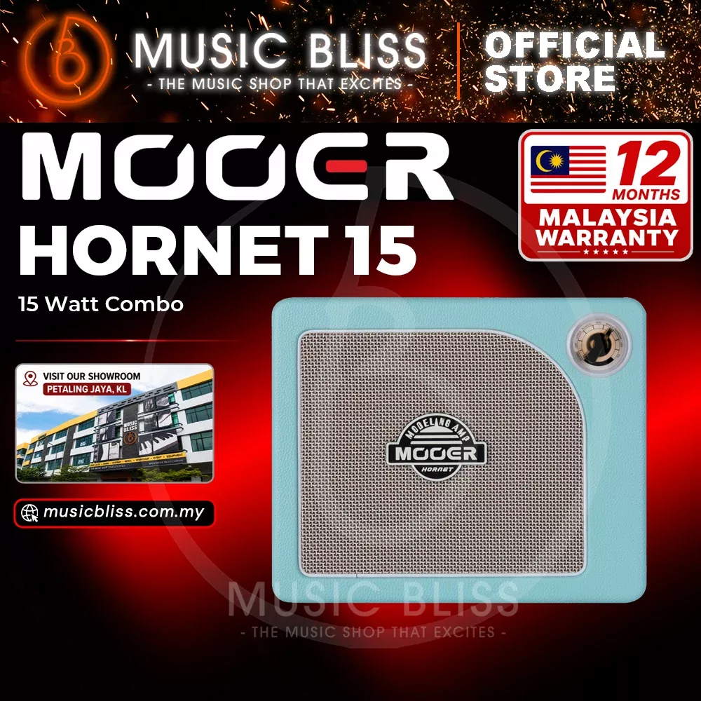 Mooer Hornet 15-Watt Modeling Guitar Amplifier – Blue