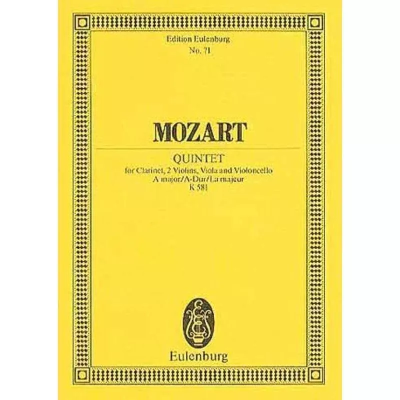 Mozart - Clarinet Quintet in A major K 581 Study Score